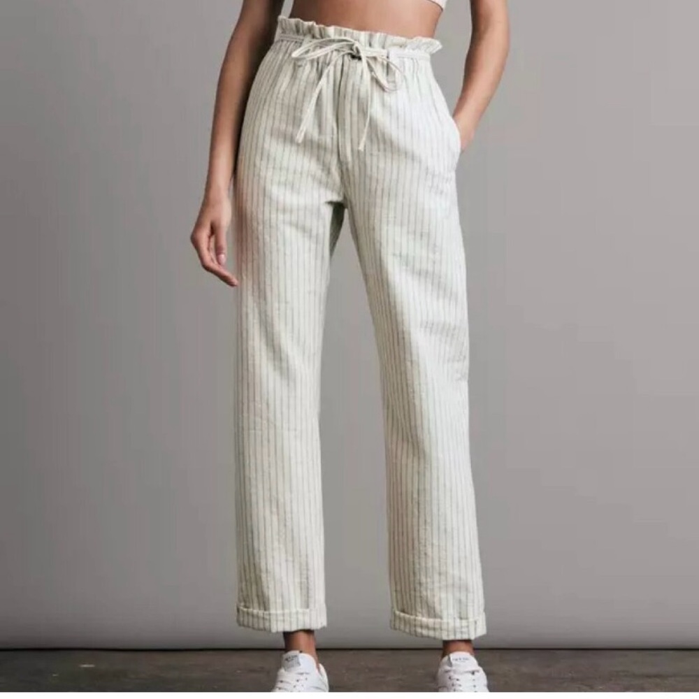 Rag and Bone Top included Striped Cream Paperbag Waist Pants and Halter Top set